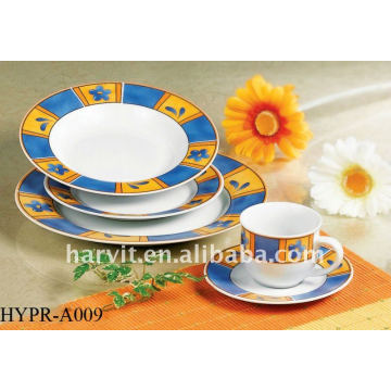 Runder Keramik-Dinner-Set / Buntes Abziehbild Porzellan-Geschirr Sets / Suppe &amp; Dessert &amp; Dinner Teller / Teetasse Set